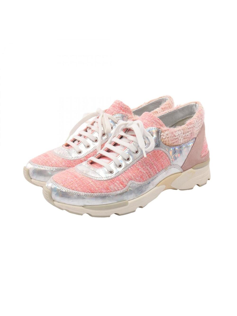 Chanel Coco Mark Tweed Sneakers Shoes #367403C58B